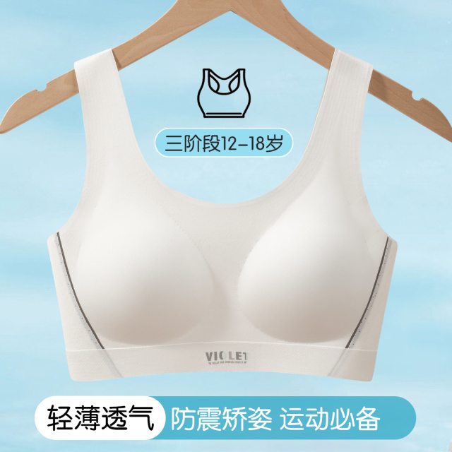 13435670.【矫姿挺背 运动防震】儿童内衣发育期宽肩带背心三阶段少女文胸