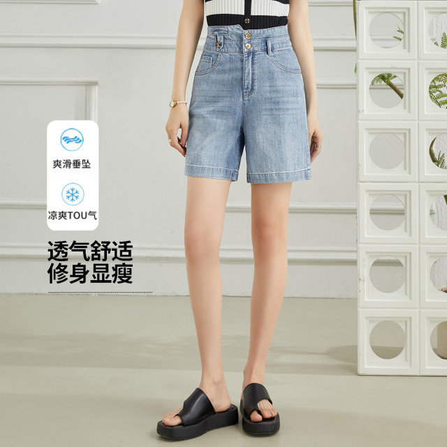 13445814.【专柜同款】【牛仔短裤】夏季时尚百搭裤子高腰显瘦女式牛仔裤