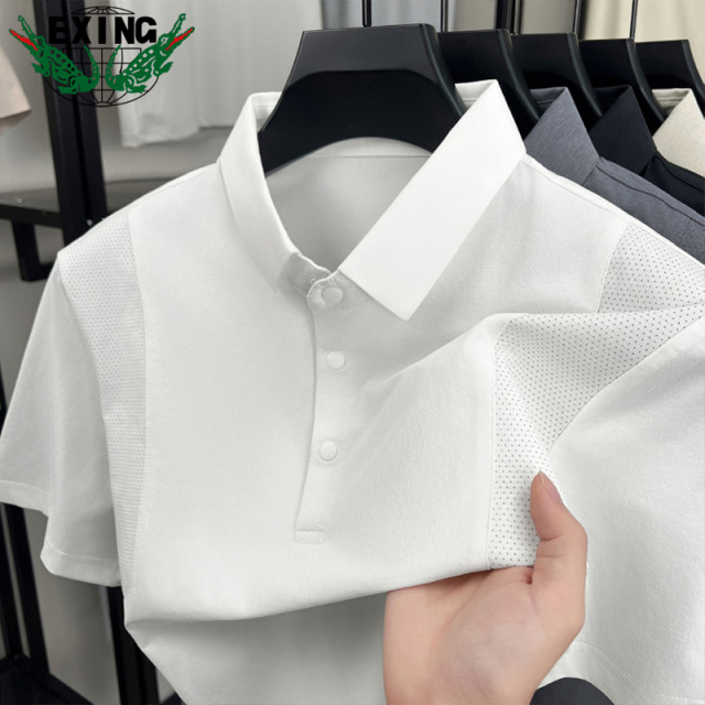 13441032.EXING男士时尚休闲纯色短袖POLO衫