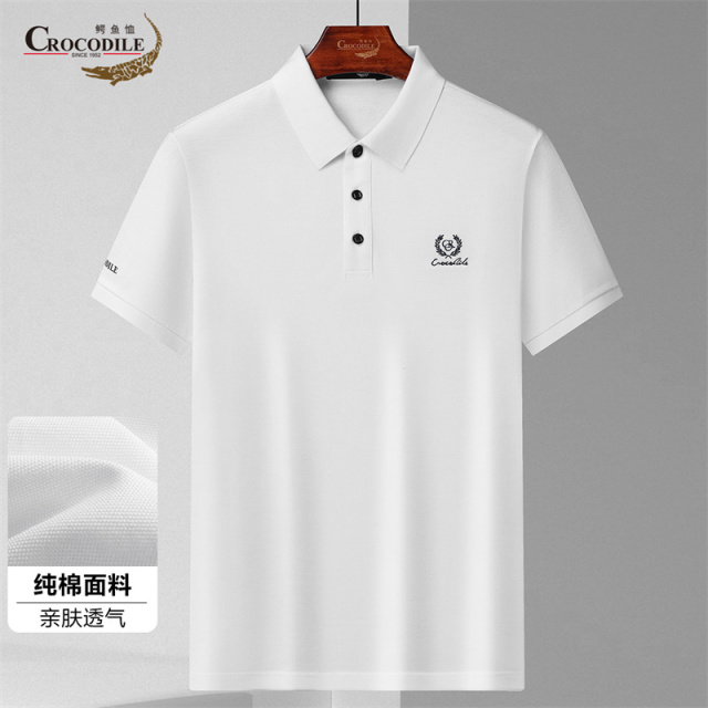 13440751.鳄鱼恤纯棉商务夏季经典男式短袖大Polo衫男