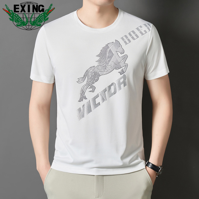 13441041.EXING男士时尚休闲短袖印花圆领T恤
