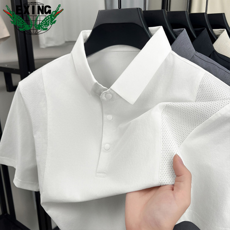 13441032.EXING男士时尚休闲纯色短袖POLO衫