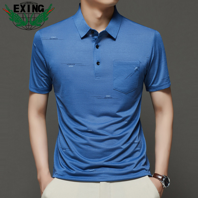 13445169.EXING男士时尚休闲印花POLO衫207MT