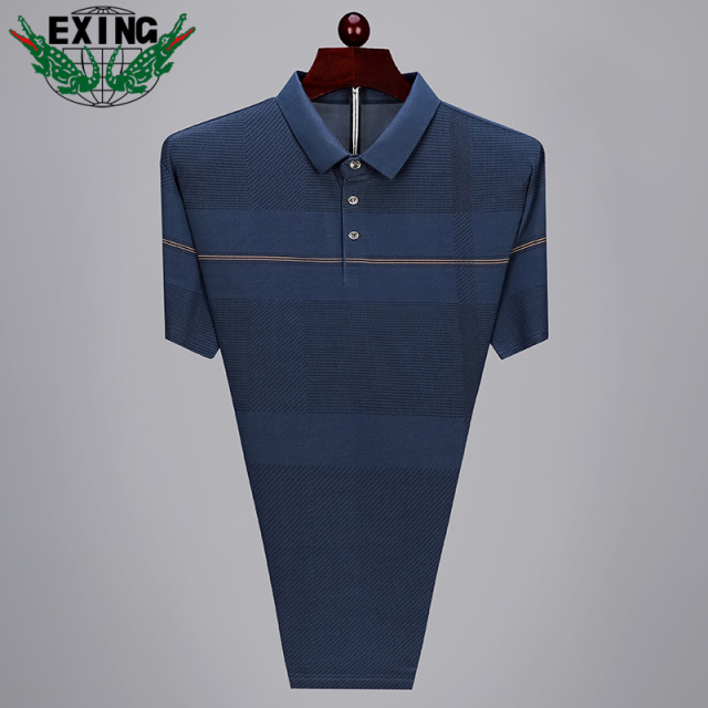 13442496.EXING男士时尚休闲条纹POLO衫618DX