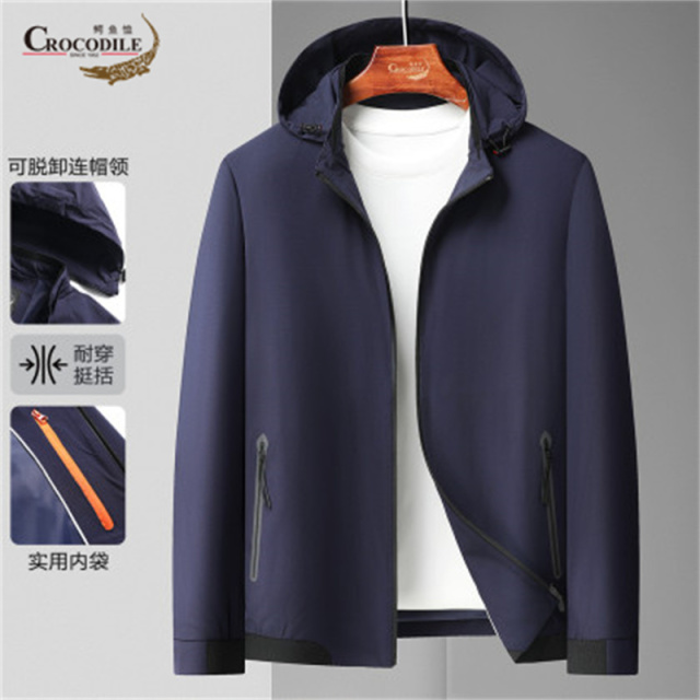 13442644.鳄鱼恤可脱鞋连帽春夏时尚舒适外套男式夹克男