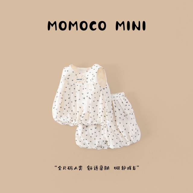 13444766.玛米玛卡2026夏季新品女童韩系小爱心灯笼套装88610578007