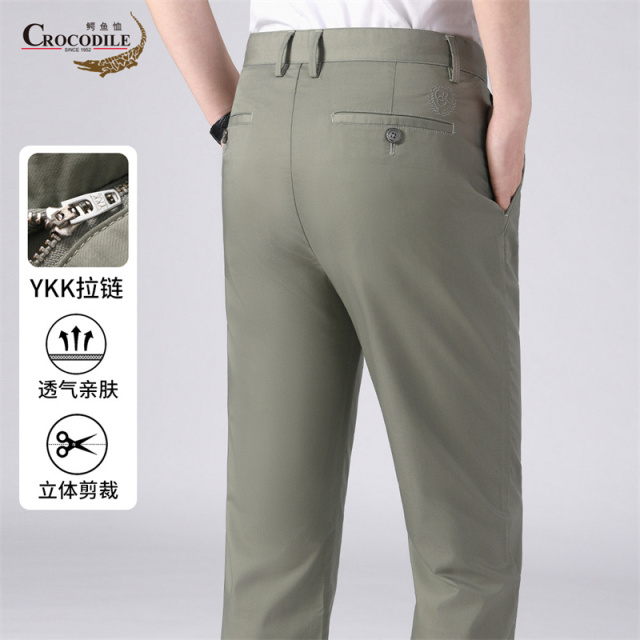 13442599.鳄鱼恤商休皆宜版春夏合体通勤百搭男式休闲裤男