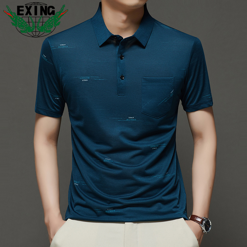 13445169.EXING男士时尚休闲印花POLO衫207MT