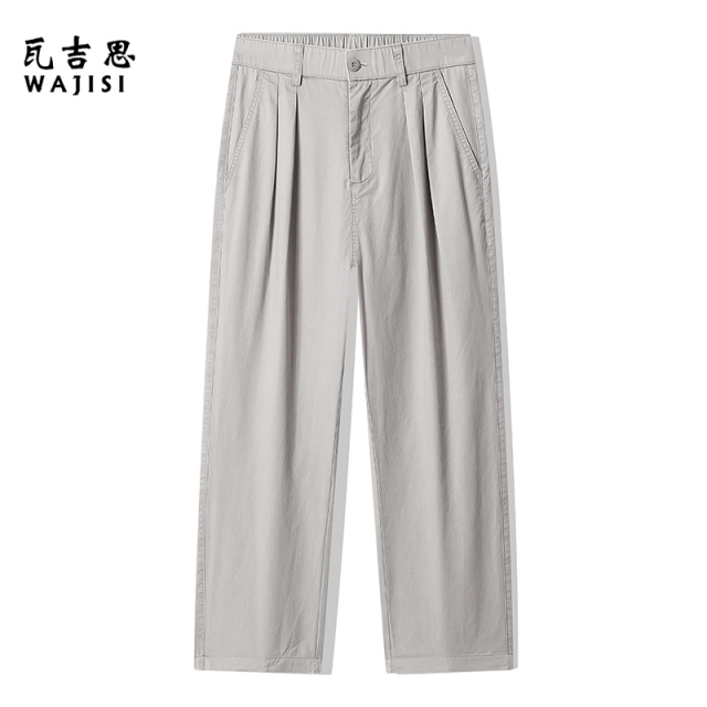 13446536.纯棉九分裤男潮夏季新款宽松卷边休闲裤子青少年潮流百搭直筒长裤