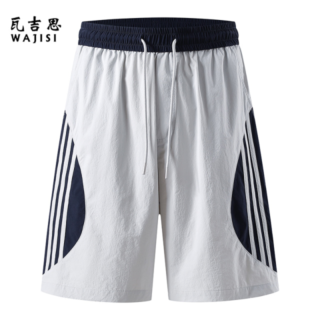 13446621.夏季潮流百搭休闲短裤男士冰丝薄款速干运动中裤宽松直筒五分裤子