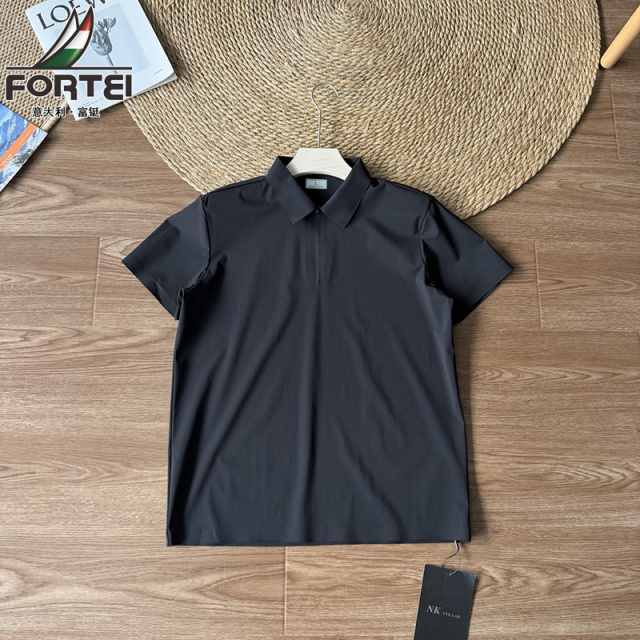 13446804.富铤短袖POLO衫男夏季亲肤透气青年纯色休闲百搭短袖POLO衫