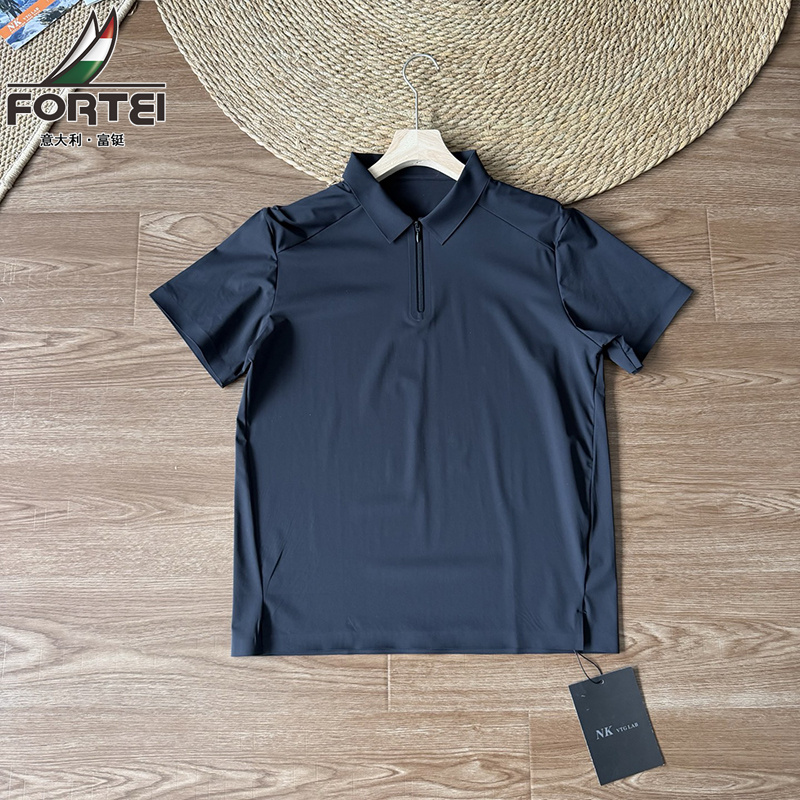 13446811.富铤短袖POLO衫男夏季亲肤透气锦氨纯色休闲百搭男女同款速干短袖POLO衫