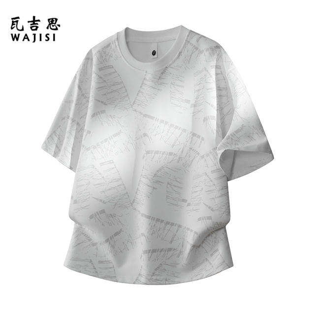 13447138.夏季薄款短袖t恤男加肥加大舒适透气大码宽松运动上衣半袖T恤