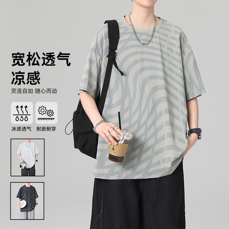 13448130.季婕夏季上新男式潮流嘻哈休闲短袖T恤【季婕男装XJ】