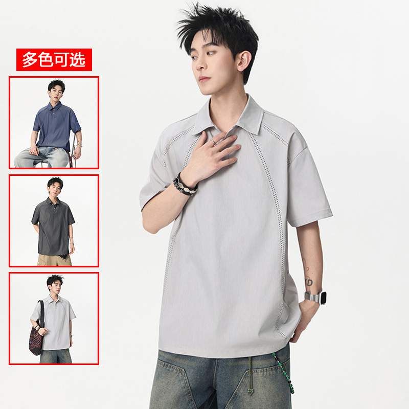 13447992.衣仕梵夏季新款男式宽松潮流短袖Polo衫【衣仕梵男装XJ】