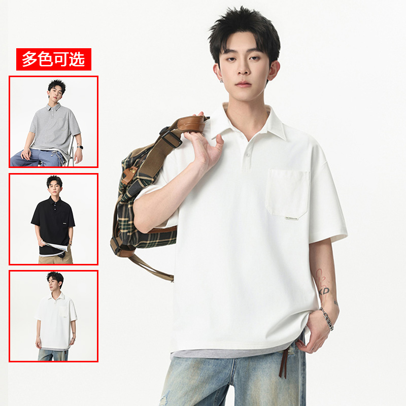 13447985.衣仕梵夏季新款男式潮流美式口袋休闲短袖Polo衫【衣仕梵男装XJ】