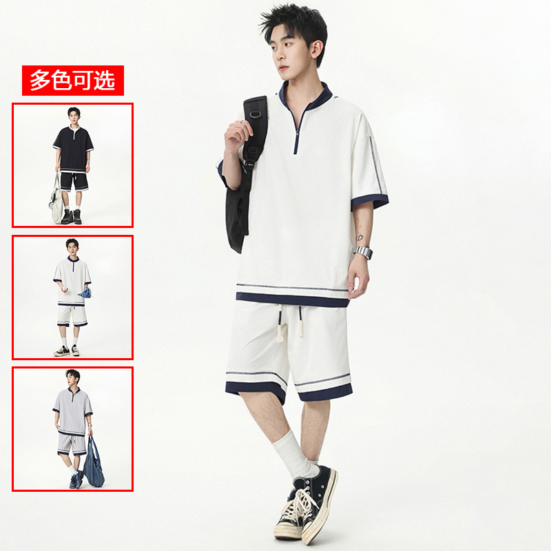 13448078.衣仕梵夏季新款男式宽松潮流美式休闲套装【衣仕梵男装XJ】
