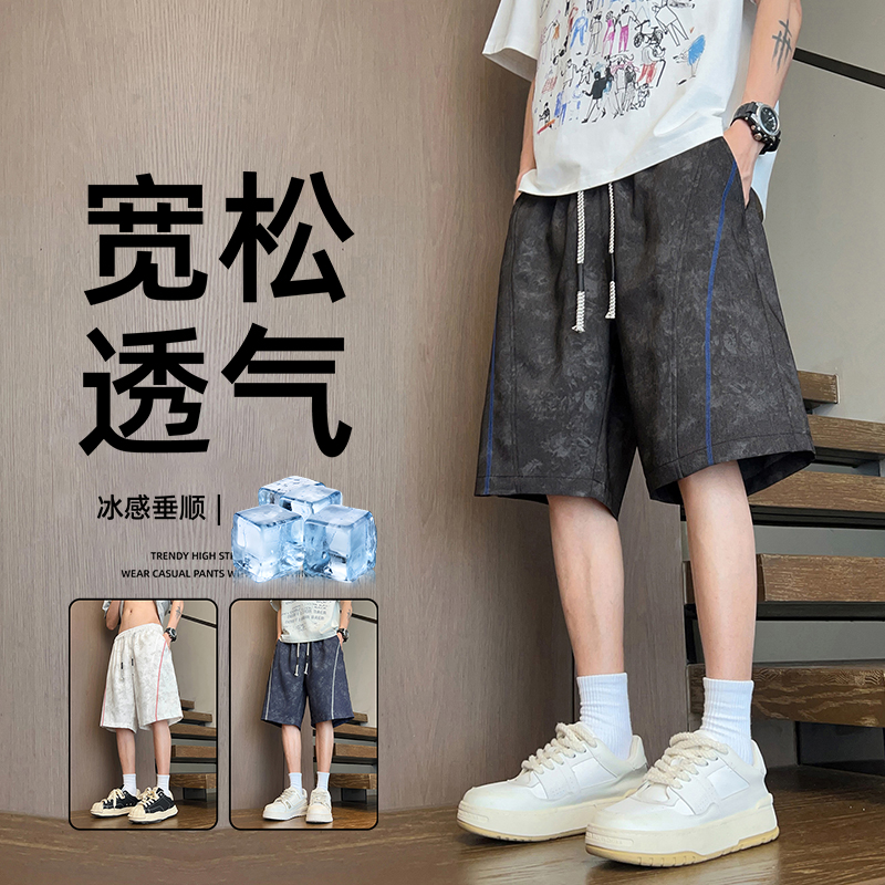 13448239.季婕夏季上新男式仿牛仔潮流休闲五分裤【季婕男装XJ】