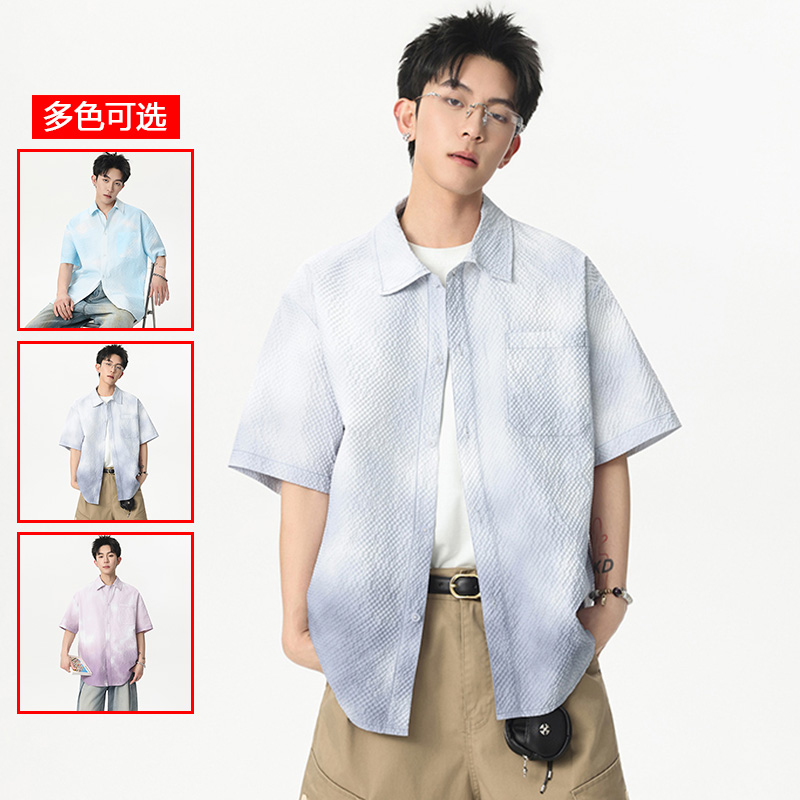 13447966.衣仕梵夏季新款男式潮流百搭短袖衬衫【衣仕梵男装XJ】