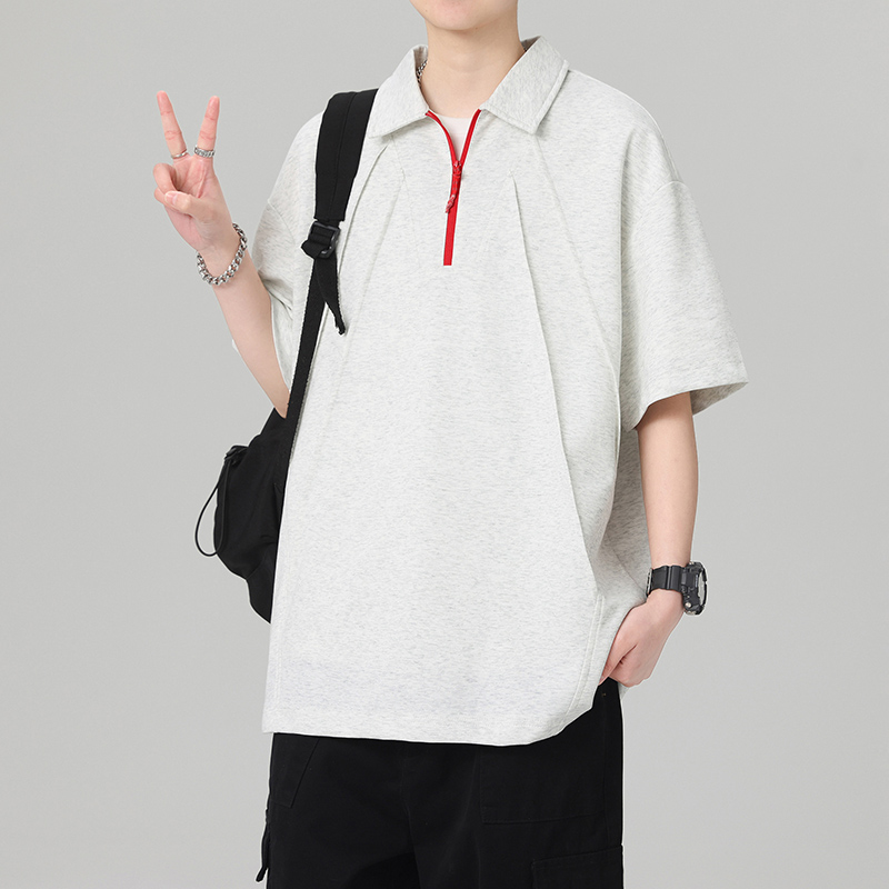 13448182.季婕夏季上新男式拉链潮流短袖Polo衫【季婕男装XJ】