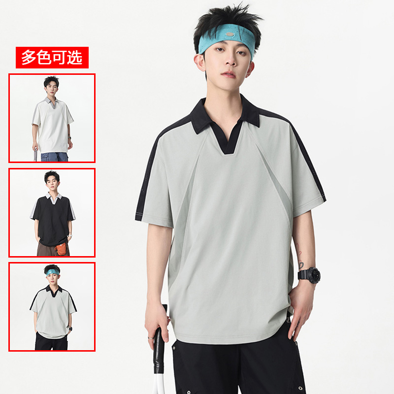 13448018.衣仕梵夏季新款男式插肩休闲潮流短袖Polo衫【衣仕梵男装XJ】