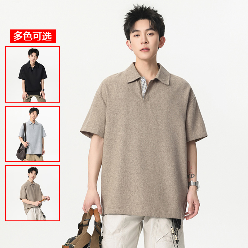 13447986.衣仕梵夏季新款男式潮流美式简约短袖Polo衫【衣仕梵男装XJ】