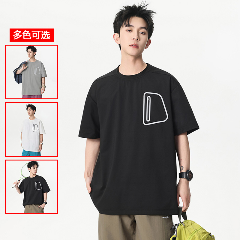 13448102.衣仕梵夏季新款男式潮流圆领口袋短袖T恤【衣仕梵男装XJ】