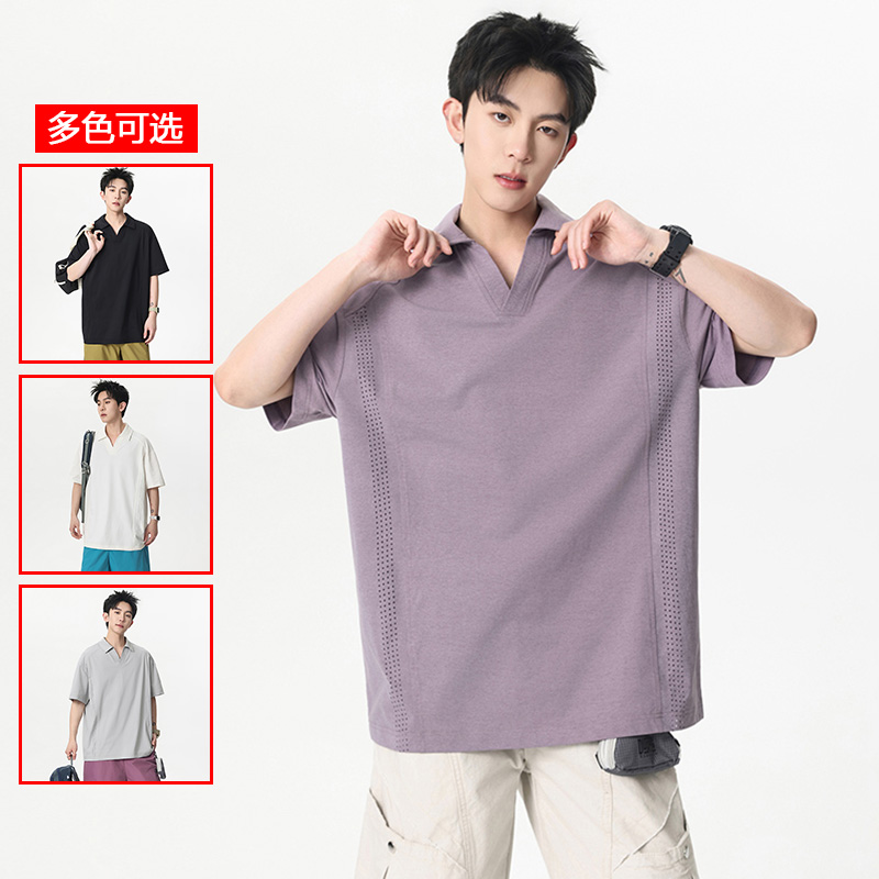 13448014.衣仕梵夏季新款男式网眼透气潮流短袖Polo衫【衣仕梵男装XJ】