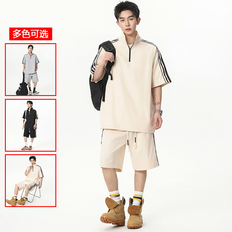 13448033.衣仕梵夏季新款男式青少年潮流美式休闲套装【衣仕梵男装XJ】