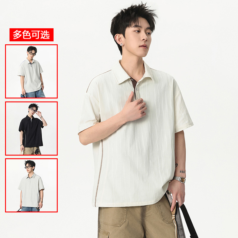 13447987.衣仕梵夏季新款男式潮流美式休闲短袖Polo衫【衣仕梵男装XJ】