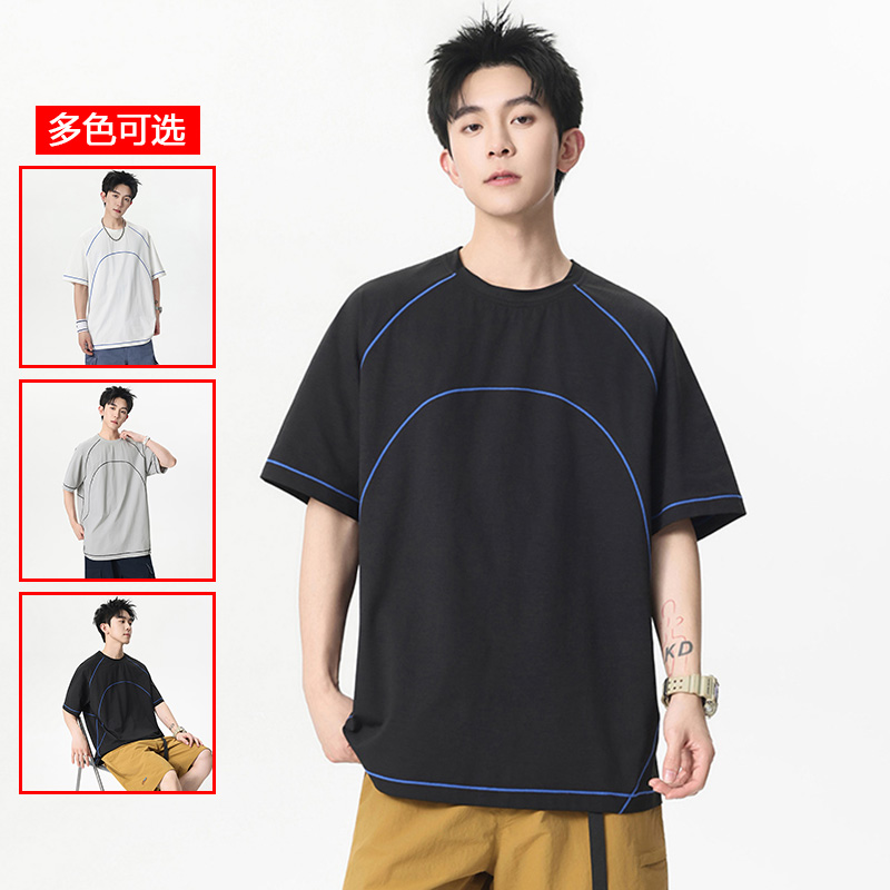 13448104.衣仕梵夏季新款男式潮流运动简约百搭短袖T恤【衣仕梵男装XJ】