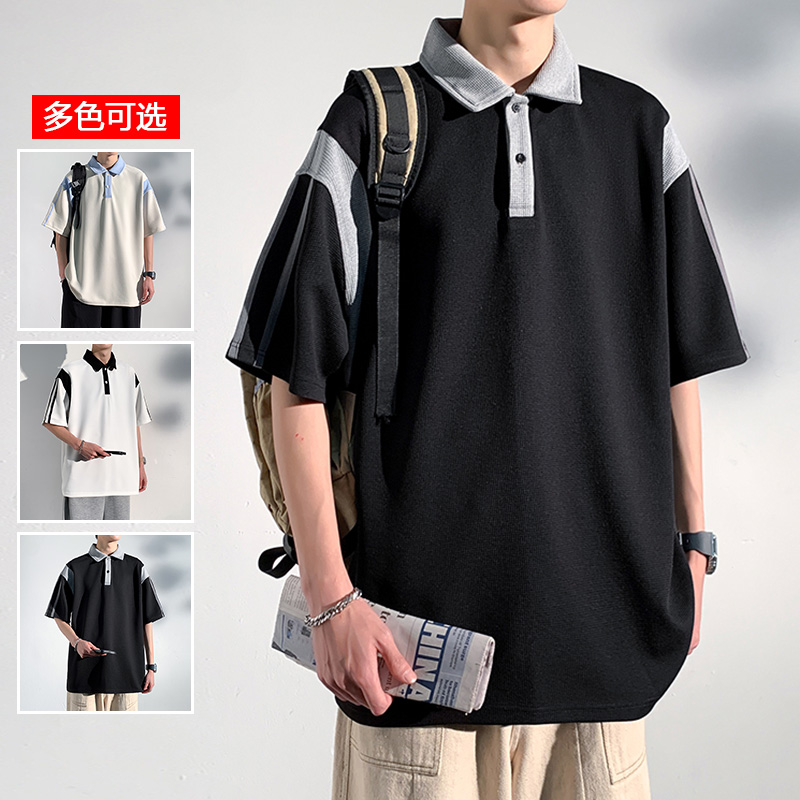 13448086.衣仕梵夏季新款男式POLO领青少年潮牌宽松短袖T恤【衣仕梵男装XJ】