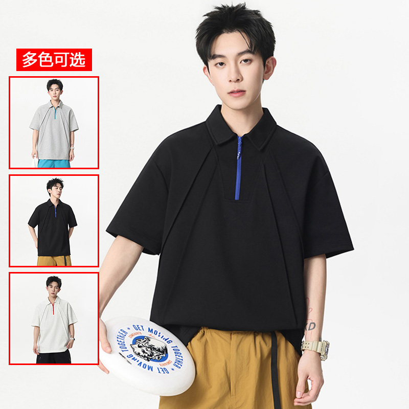 13447995.衣仕梵夏季新款男式拉链潮流短袖Polo衫【衣仕梵男装XJ】