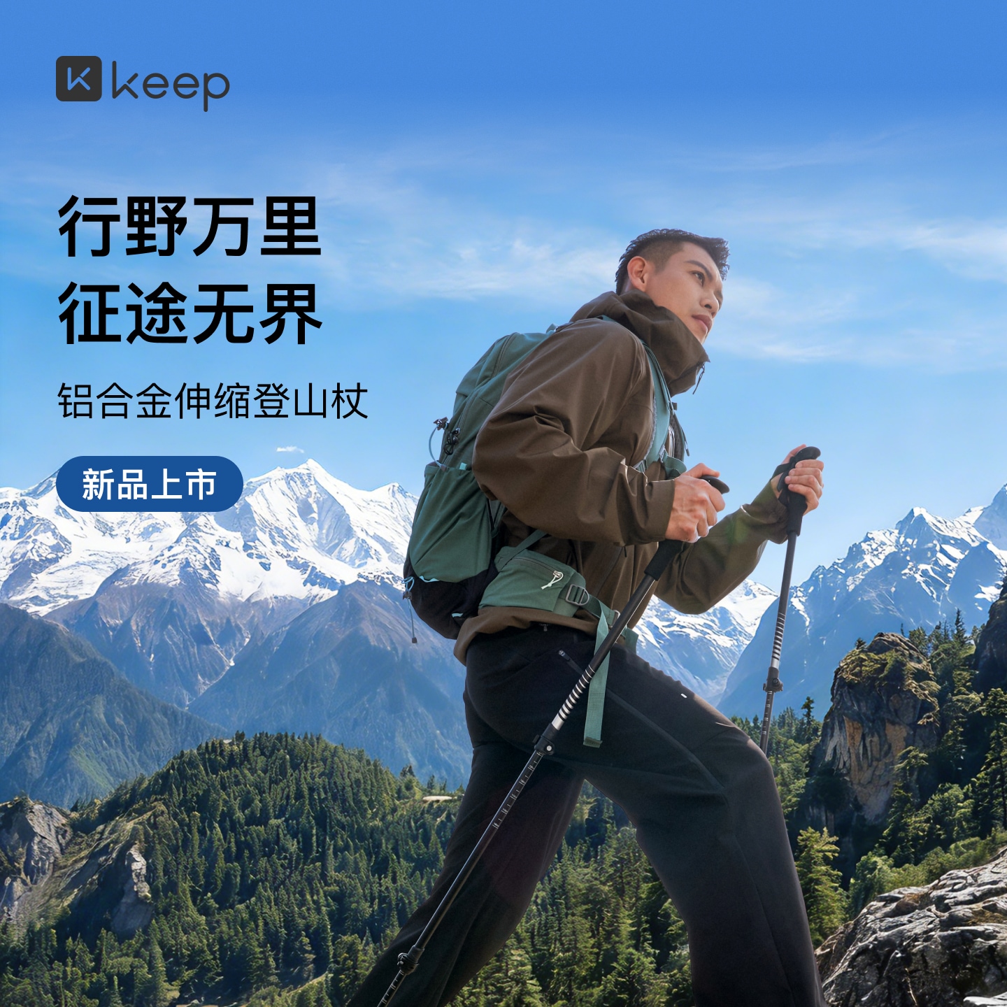 13454176.AS02铝合金三节伸缩登山杖