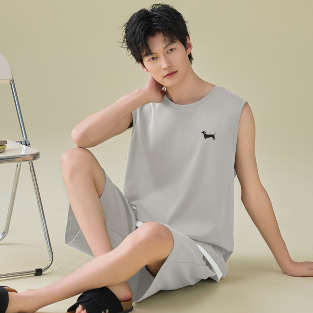 13454901.少宜睡衣套装男士纯棉新款夏季家居服可外穿可外出薄款大码居家春秋亲肤休闲加大加肥基础宽松柔软潮流百搭简约短袖长袖