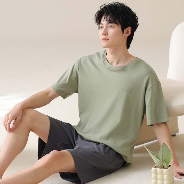 13454907.少宜睡衣套装男士纯棉新款夏季家居服可外穿可外出薄款大码居家春秋亲肤休闲加大加肥基础宽松柔软潮流百搭简约