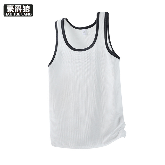13461845.无袖t恤夏季潮牌男士上衣青少年中学生宽松休闲冰丝薄款速干背心