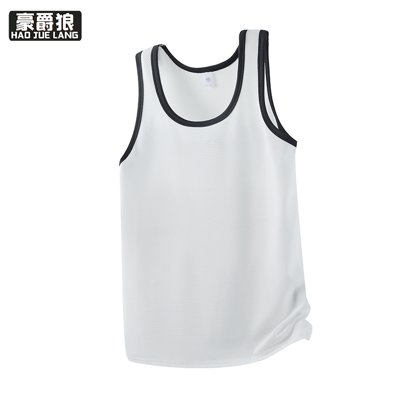 13461845.无袖t恤夏季潮牌男士上衣青少年中学生宽松休闲冰丝薄款速干背心