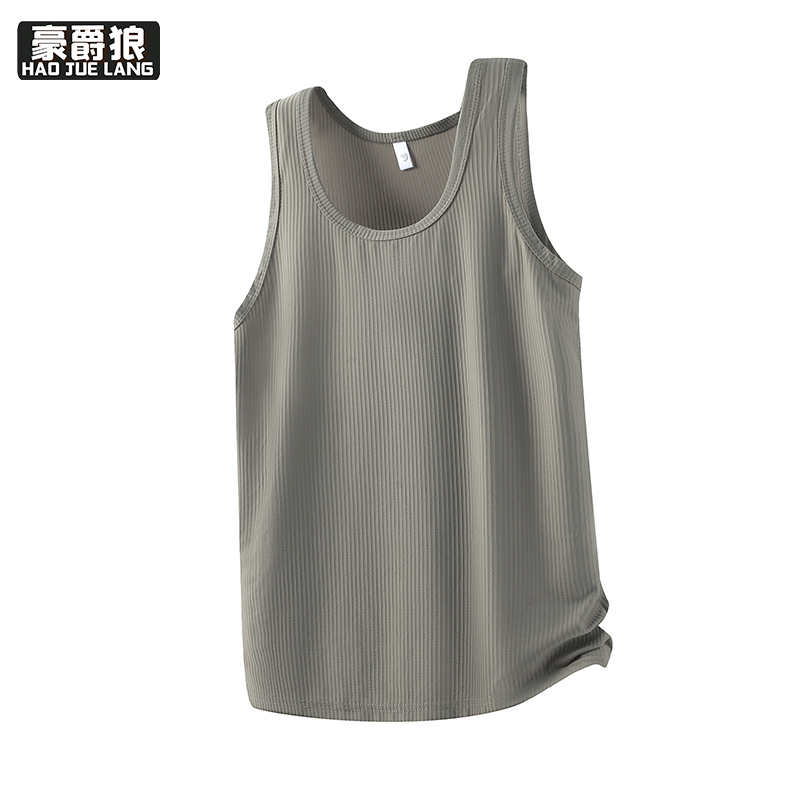 13461846.条纹冰丝背心男夏季薄款凉感透气户外休闲坎肩汗衫青少年无袖T恤