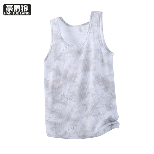 13461843.夏季U领背心男速干冰丝凉感透气高弹日常外穿运动休闲无袖T恤坎肩