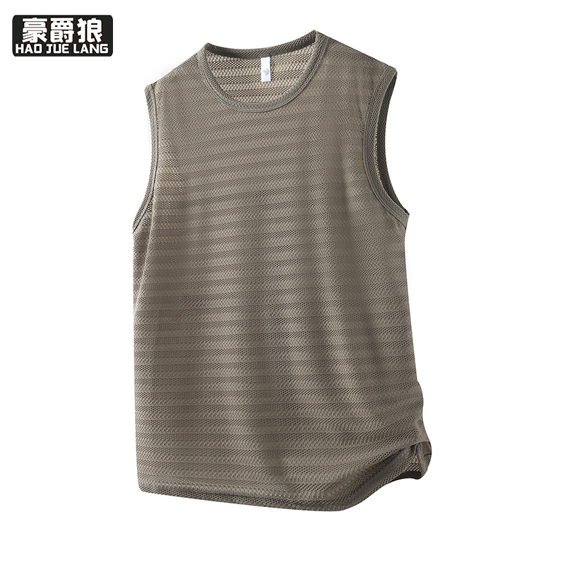 13461868.青少年速干无袖t恤男孩初高中学生帅气夏装大童宽松冰丝薄款背心