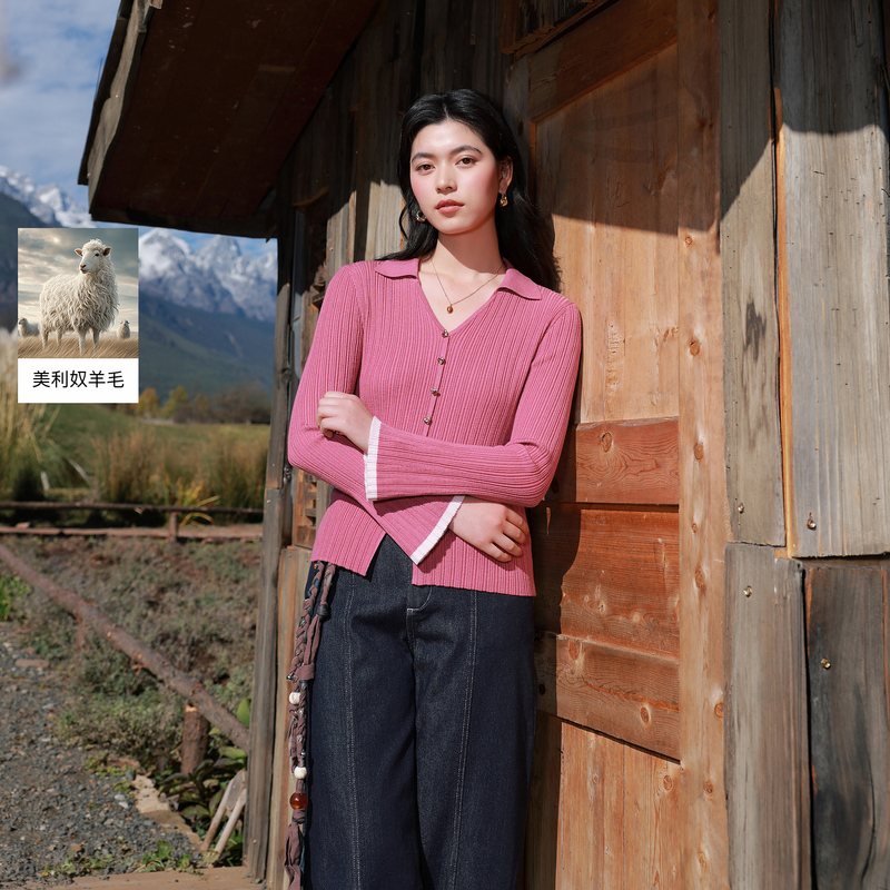 13455345.【桑蚕丝+绵羊毛】三彩若潮大码女装2026春季新款针织衫胖MM