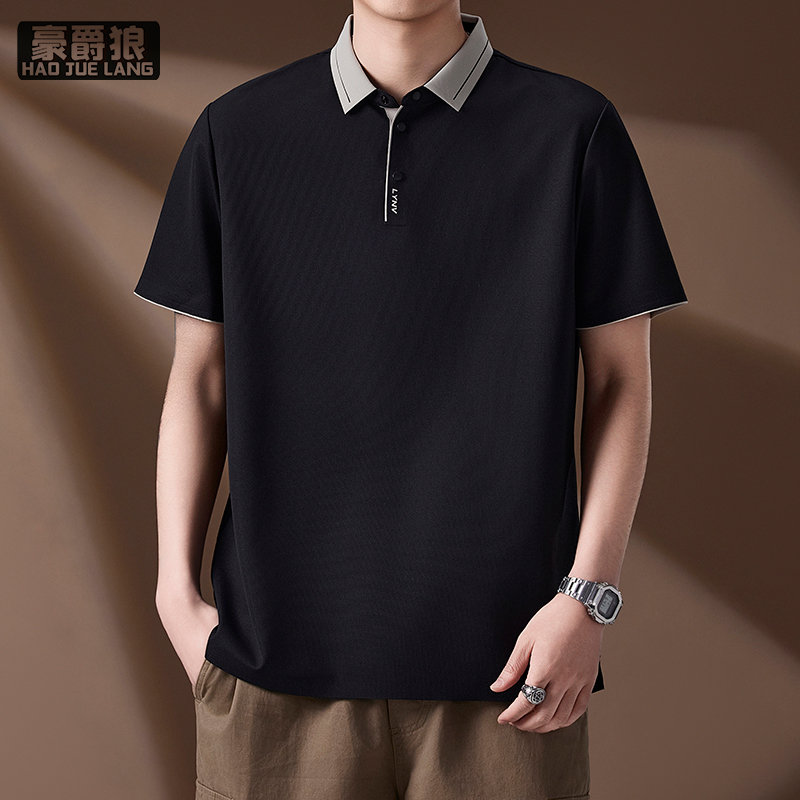 13461796.夏季新款男士冰丝短袖POLO衫潮流时尚轻奢上衣休闲潮牌速干打底衫