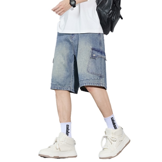 13456288.2026年夏季新品主推半松紧牛仔五分短裤男