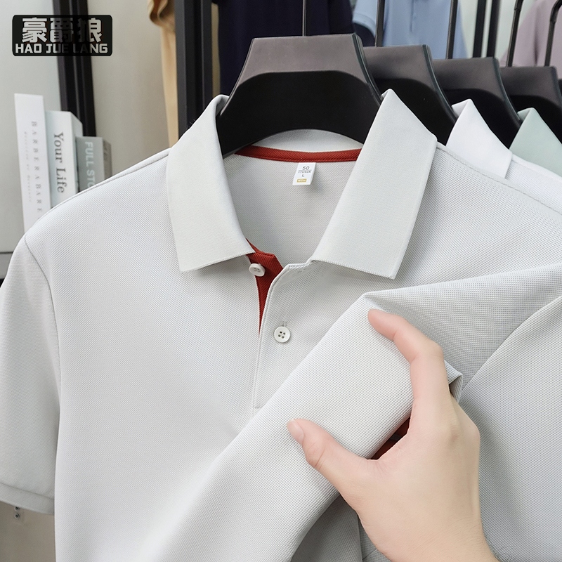 13461787.含醋酸桑蚕丝棉麻短袖t恤男夏薄款时尚休闲高级感宽松翻领polo衫