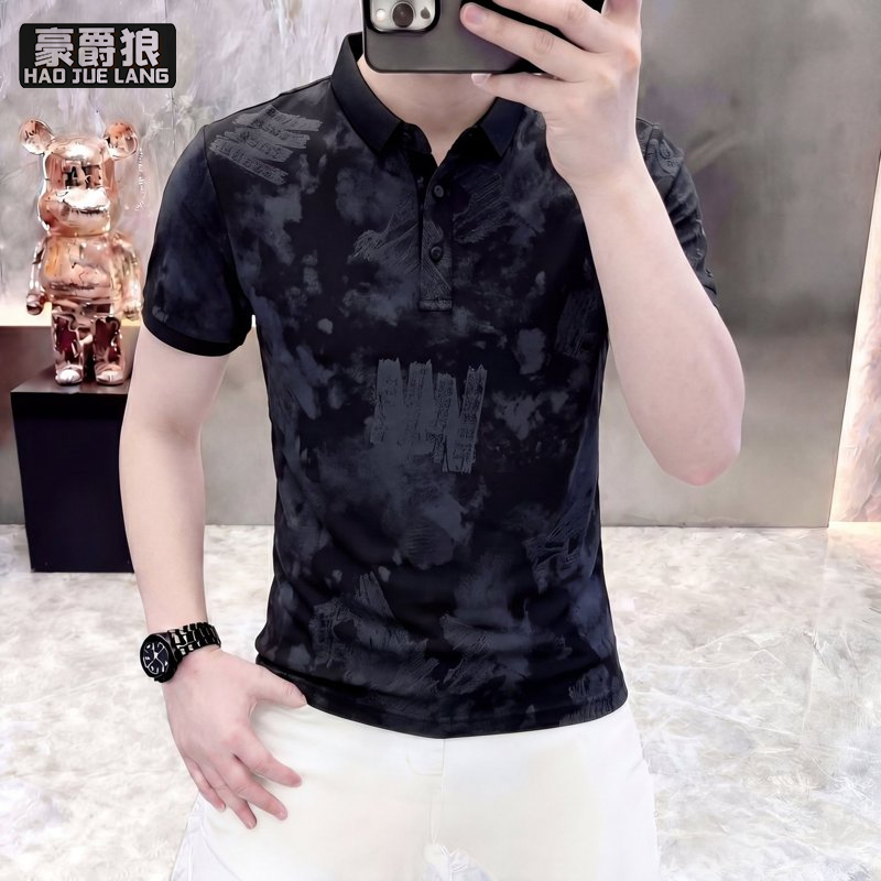 13469936.翻领短袖男士POLO衫夏季高端半袖新款凉感男装上衣潮时尚百搭T恤
