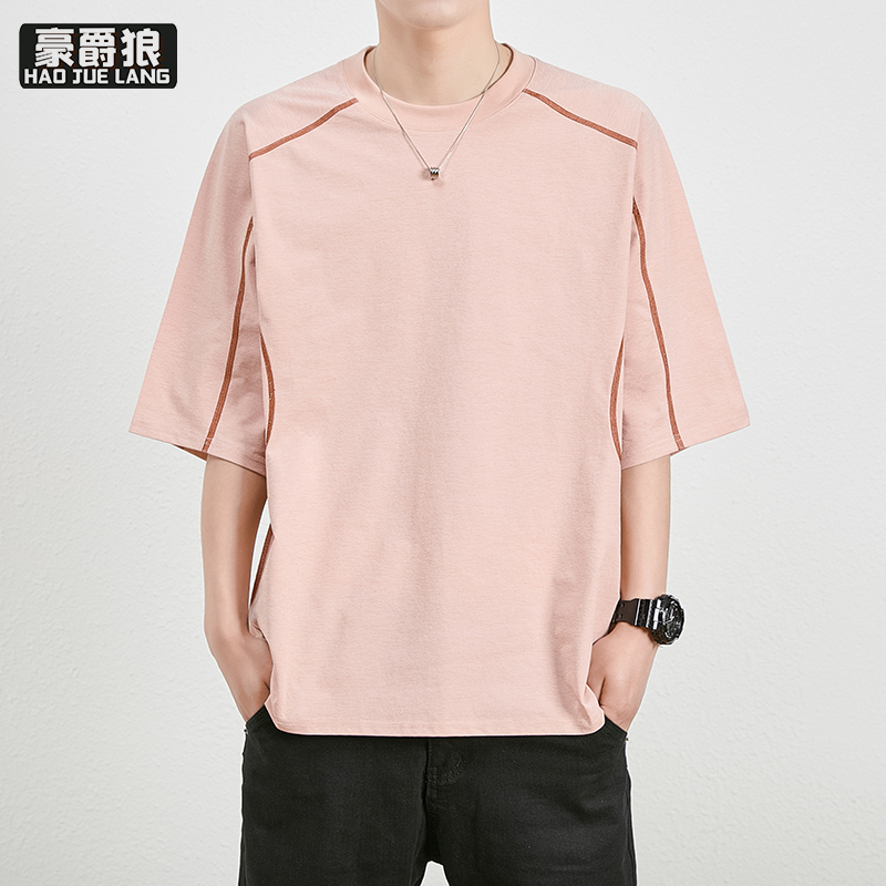 13469946.夏季新款速干短袖T恤男圆领薄款透气简约休闲户外宽松打底衫