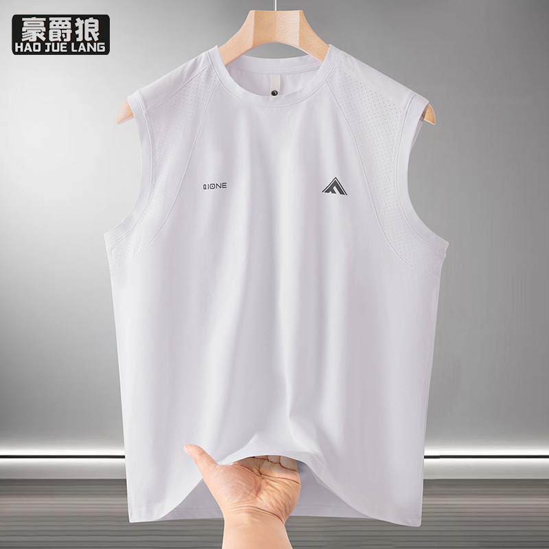 13469939.无袖背心男夏季运动透气t恤运动背心网眼透气无袖t恤健身坎肩上衣