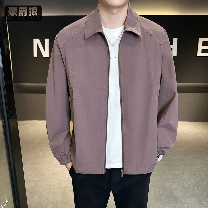 13469915.夏季新款男式UPF50+防晒衣冰丝超薄款速干外套休闲户外翻领夹克
