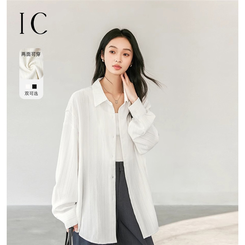 13473474.简约气质通勤高级衬衫女新款女2025春秋两面穿设计休闲百搭上衣